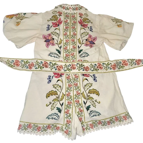 FARM Rio Floral Embroidered Jumpsuit - White and Pink - Picture 9 of 9